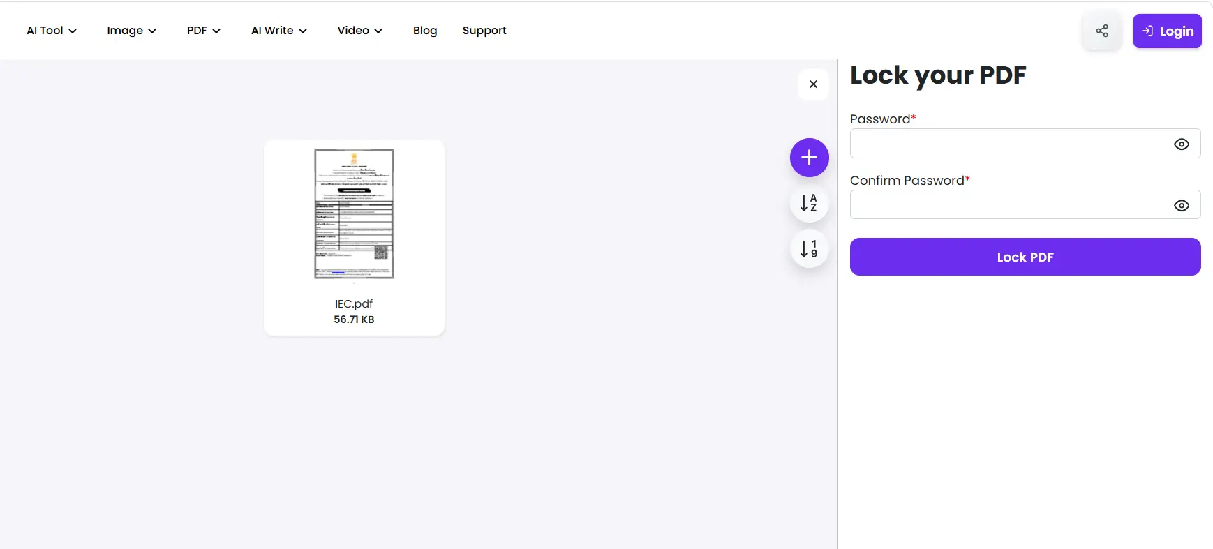 lock pdf with password