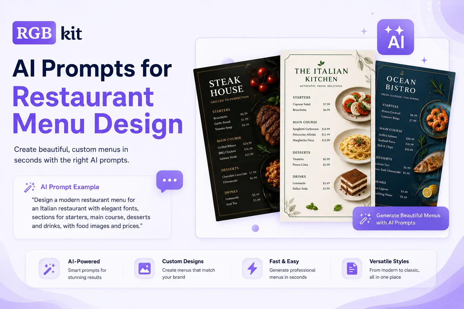 Generate restaurant menus with AI